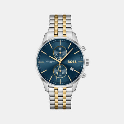 Associate Men Quartz Blue Dial Chronograph Stainless Steel Watch 1513976
