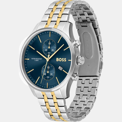 Associate Men Quartz Blue Dial Chronograph Stainless Steel Watch 1513976
