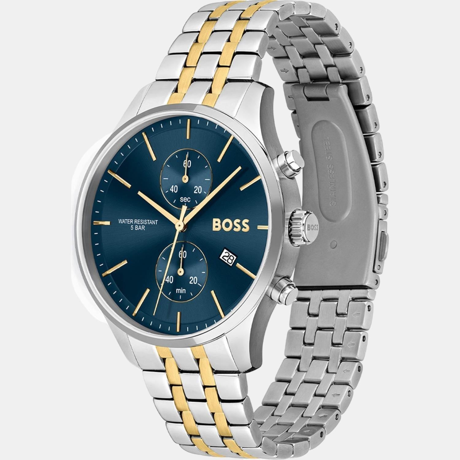 Associate Men Quartz Blue Dial Chronograph Stainless Steel Watch 1513976
