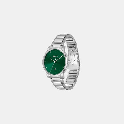 Dean Men Quartz Green Dial Analog Stainless Steel Watch 1514134