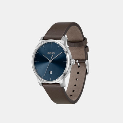 Dean Men Quartz Blue Dial Analog Leather Watch 1514160