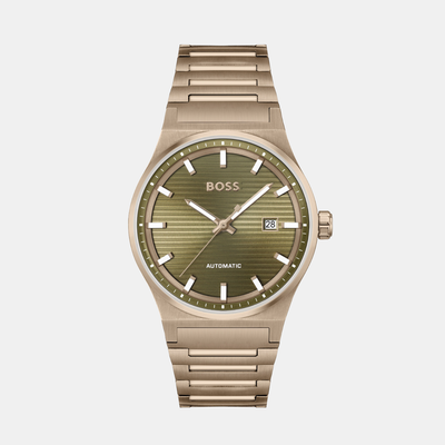 Candor Men Automatic Olive Green Dial Analog Stainless Steel Watch 1514184