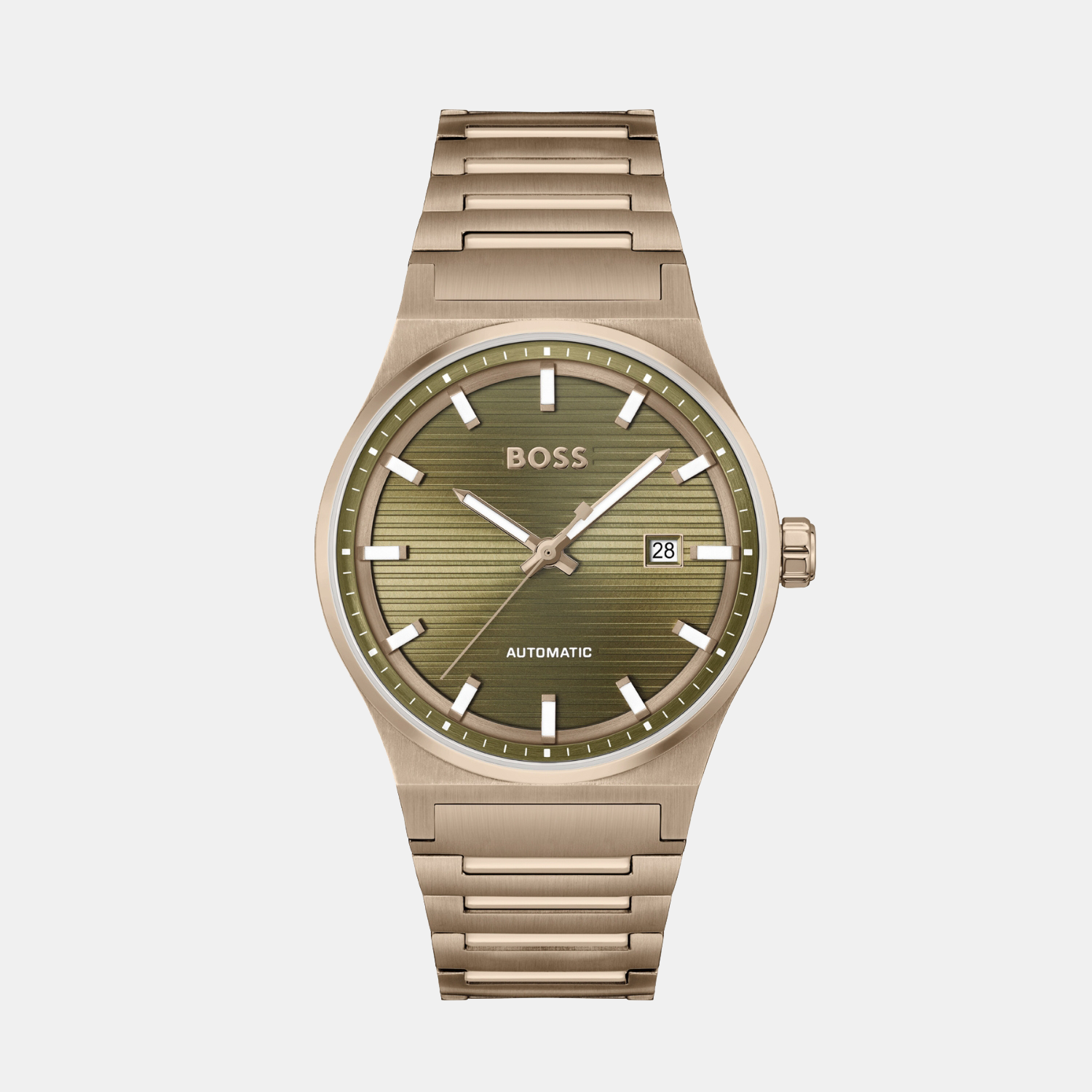 Candor Men Automatic Olive Green Dial Analog Stainless Steel Watch 1514184