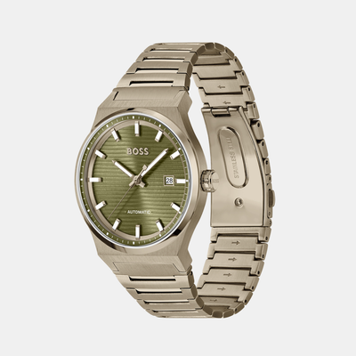 Candor Men Automatic Olive Green Dial Analog Stainless Steel Watch 1514184