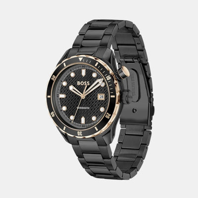 Bossmatic Men Automatic Black Dial Analog Stainless Steel Watch 1514215