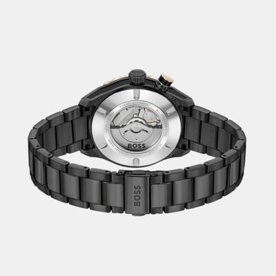 Bossmatic Men Automatic Black Dial Analog Stainless Steel Watch 1514215