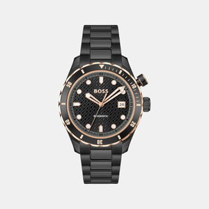 Bossmatic Men Automatic Black Dial Analog Stainless Steel Watch 1514215
