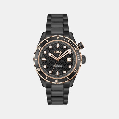 Bossmatic Men Automatic Black Dial Analog Stainless Steel Watch 1514215