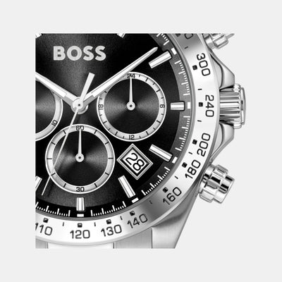 Hero 2.0 Men Quartz Black Dial Chronograph Stainless Steel Watch 1514267