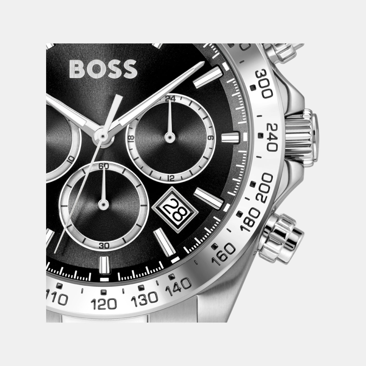 Hero 2.0 Men Quartz Black Dial Chronograph Stainless Steel Watch 1514267