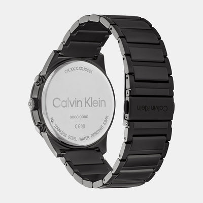 Ck Impressive Men Quartz Black Dial Chronograph Stainless Steel Watch 25200295