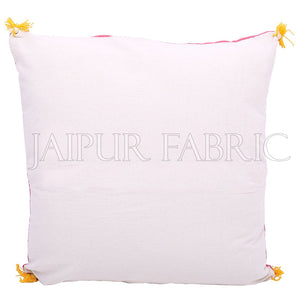 Peach Color Rangoli Print Cotton Cushion Cover