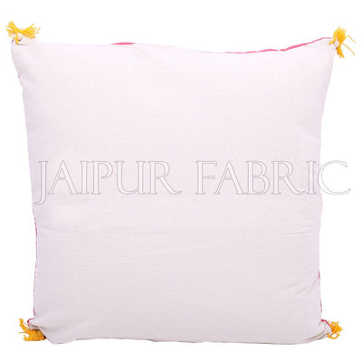 Peach Color Rangoli Print Cotton Cushion Cover