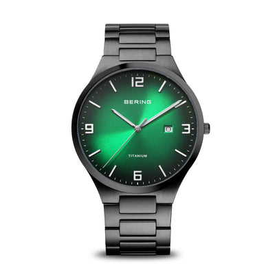 Bering Titanium Green Dial Men 40mm