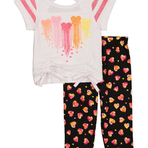 Baby Girls 12-24M Ruched Front Glitter Printed Tee and Leggings