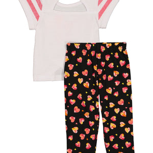Baby Girls 12-24M Ruched Front Glitter Printed Tee and Leggings