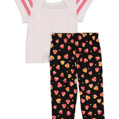 Baby Girls 12-24M Ruched Front Glitter Printed Tee and Leggings