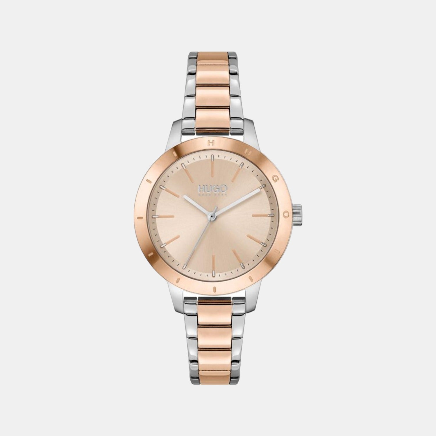 Friend Women Quartz Rose Gold Dial Analog Stainless Steel Watch 1540106