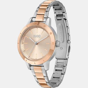 Friend Women Quartz Rose Gold Dial Analog Stainless Steel Watch 1540106