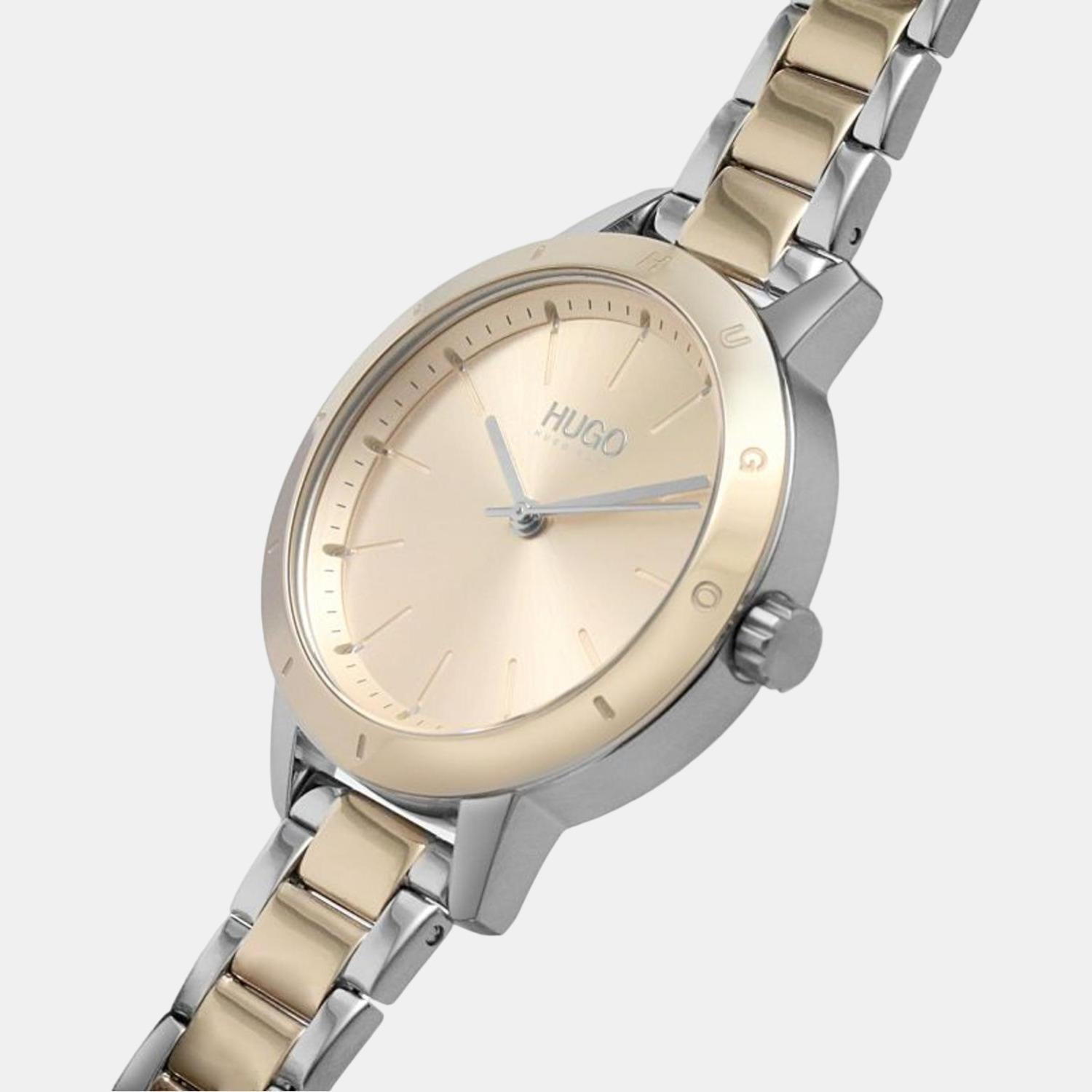 Friend Women Quartz Rose Gold Dial Analog Stainless Steel Watch 1540106