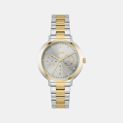 Edgy Women Quartz Grey Dial Chronograph Stainless Steel Watch 1540112