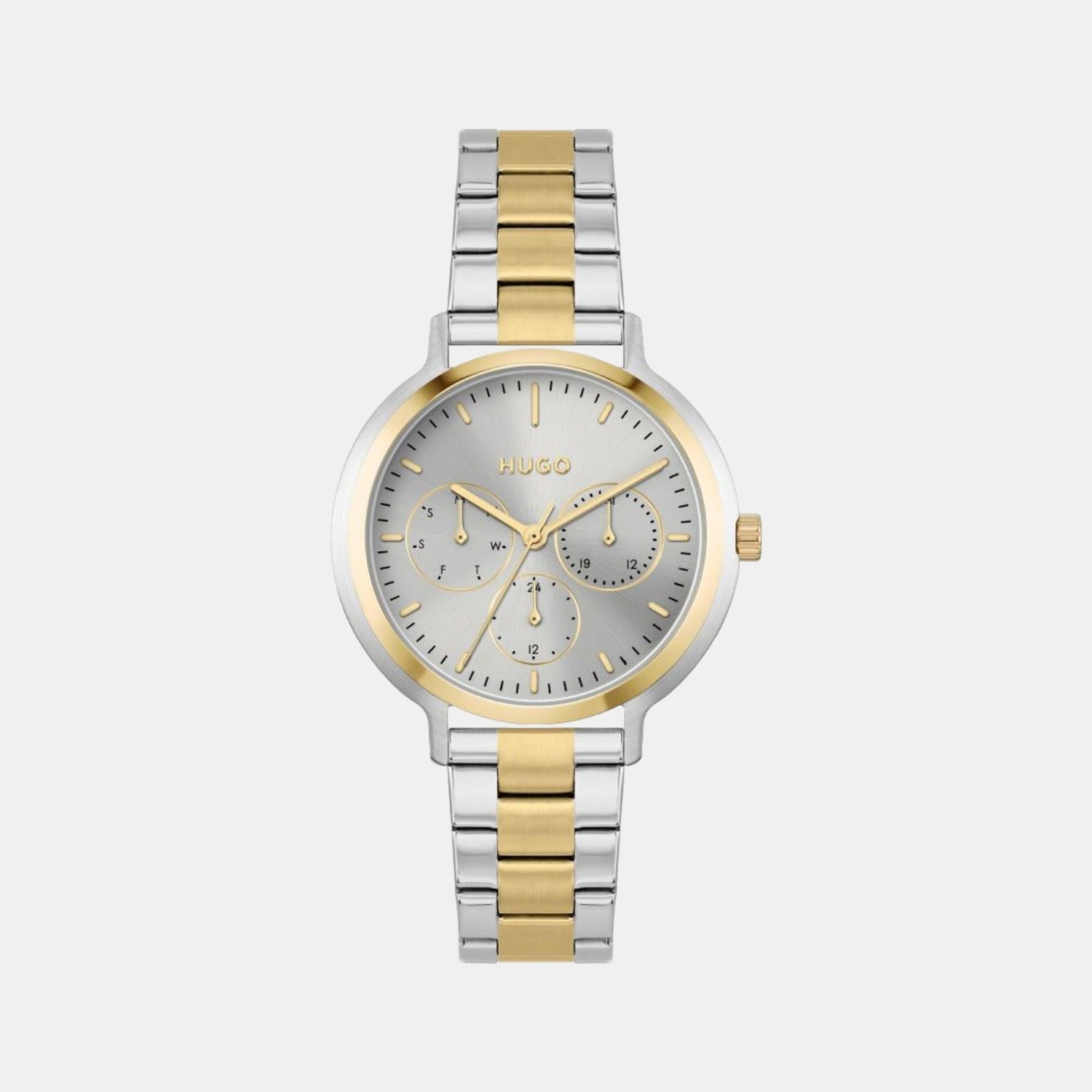 Edgy Women Quartz Grey Dial Chronograph Stainless Steel Watch 1540112