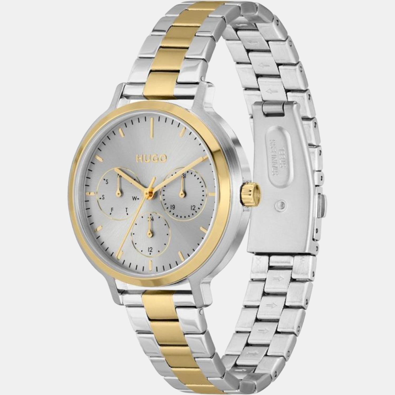 Edgy Women Quartz Grey Dial Chronograph Stainless Steel Watch 1540112