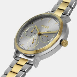 Edgy Women Quartz Grey Dial Chronograph Stainless Steel Watch 1540112