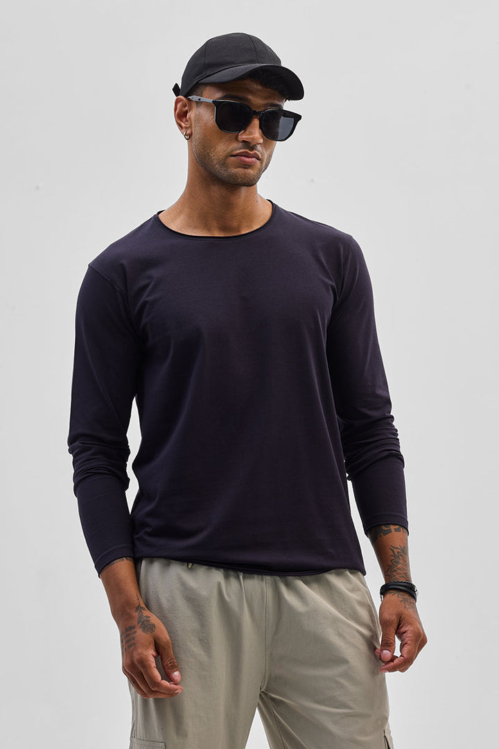 Navy Stretch Full Sleeve T-Shirt