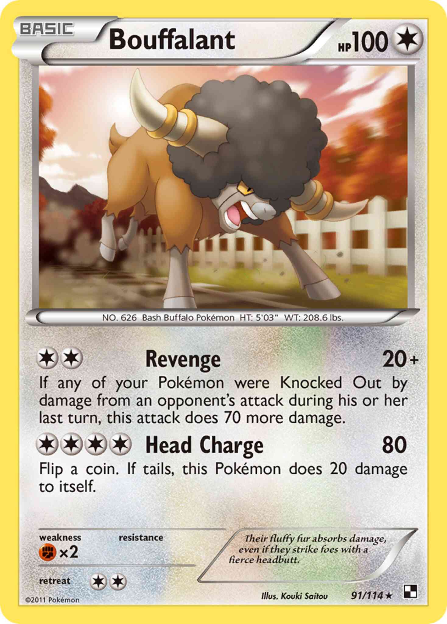 Bouffalant - 91/114 - Rare [bw1-91] [Non-Holo]