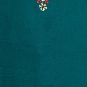 Ethnic Hand Embroidered Straight Fit Kurta - Dark Green