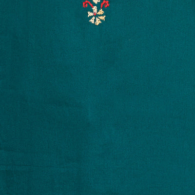 Ethnic Hand Embroidered Straight Fit Kurta - Dark Green