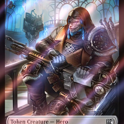 Bird Token (04) // Hero Token (28) [FINAL FANTASY: Commander: Tokens] [Surge Foil]