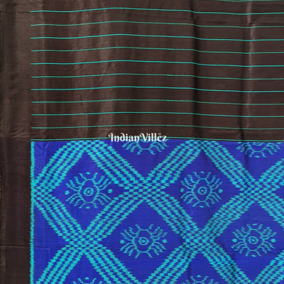 Black Blue Odisha Ikat Designer Contemporary Silk Saree