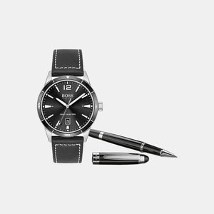 Drifter Men Quartz Black Dial Analog Leather Watch 1570125