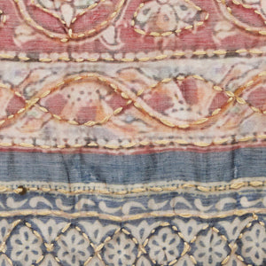 Floral Printed & Hand Embroidered Straight Kurta with Dupatta - Stone Gray