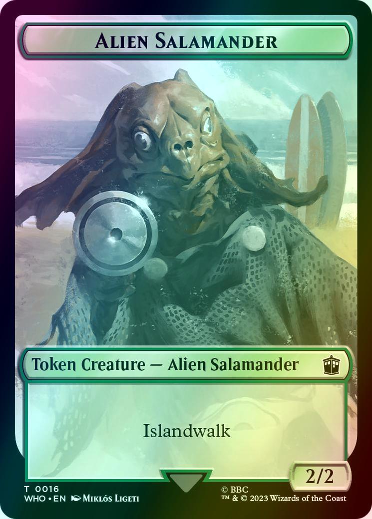 Alien Token (02) // Alien Salamander Token (16) [Universes Beyond: Doctor Who: Tokens] [Foil]