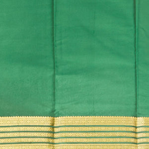 Green mysore silk saree with floral embroidery & self zari design border