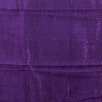 Lavender floral motifs banaras silk saree with contrast geometric, floral zari design border