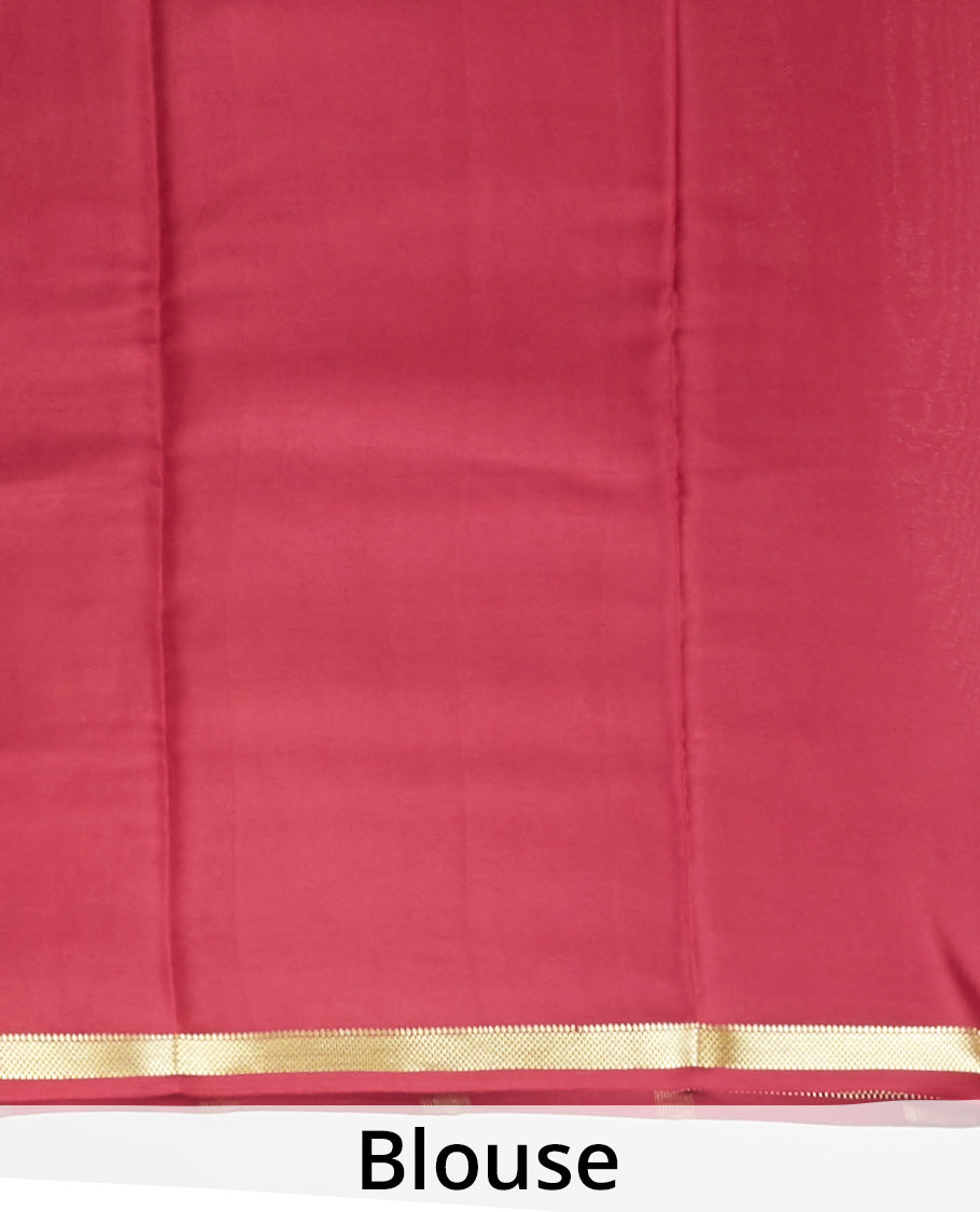 white & yellow mysore silk saree with contrast zair design border