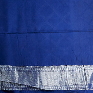 Blue checked mysore silk saree with contrast intricate zari border