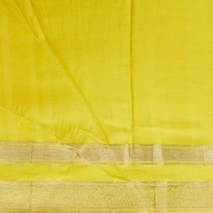 Green checked mysore silk saree with contrast intricate zari border