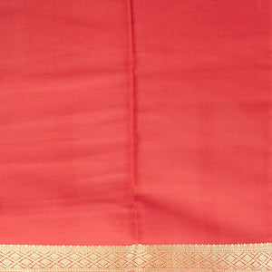 Yellow striped design mysore silk sare with contrast traditional zari border