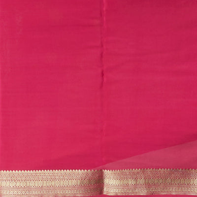 Pink mysore silk saree with intricate zari design border