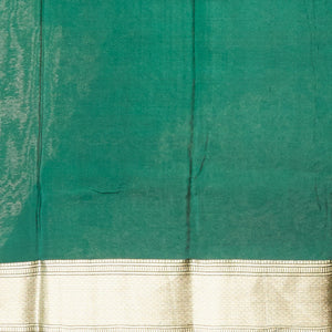 Green floral embroidery pure crepe saree with self intricate zari design border