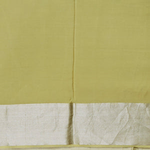 Yellow anial motifs pure crepe saree with self zari border