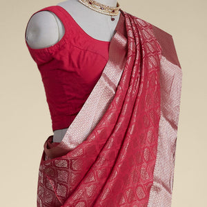 marron ogee patern pure crepe saree with self argyle design border