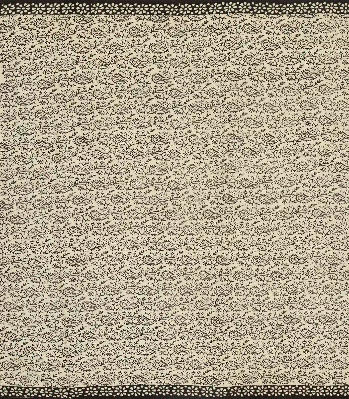 Taupe Woven Jaipur Cotton Saree Printed With Mango Motifs