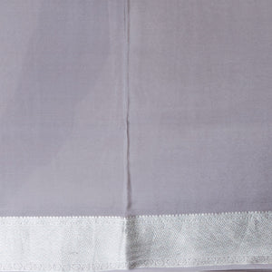Grey floral design pure crepe saree with self zari border