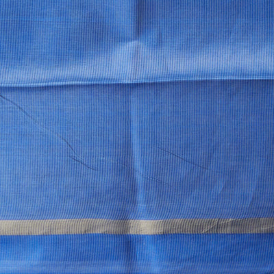Blue intricate design tusser silk saree  with self zari border